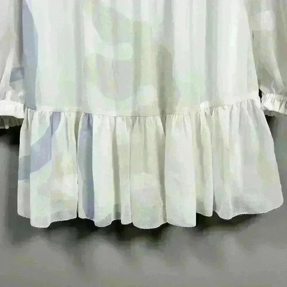 ARITZIA WILFRED Tempest Mini Dress Sheer Tiered Smocked Bodice Women Medium - Picture 5 of 12